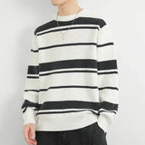 Jinquedai 2024 Autumn/Winter Japanese Style Fashionable Casual Men's Sweater Trendy Brand Loose Fit Inner Knitted Top Striped Student Wool jinquedai