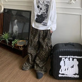 Jinquedai  Tan Leopard Cargo Pants Men Y2K Parachute Oversize Wide Leg Trousers Male  Hip Hop Vintage Harajuku Casual jinquedai