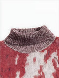 Jinquedai Tie Dye Turtle Neck Knitted Sweater Jinquedai