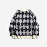 Jinquedai Vintage Argyle Knitted Sweater Jinquedai