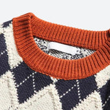 Jinquedai Vintage Argyle Knitted Sweater Jinquedai