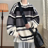 Jinquedai Vintage Striped Knitted Sweater Jinquedai