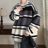 Jinquedai Vintage Striped Knitted Sweater Jinquedai