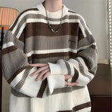 Jinquedai Vintage Striped Knitted Sweater Jinquedai