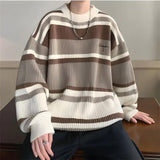 Jinquedai Vintage Striped Knitted Sweater Jinquedai