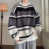 Jinquedai Vintage Striped Knitted Sweater Jinquedai