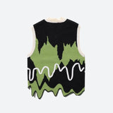 Jinquedai Weirdcore Wavy Striped Sweater Vest Jinquedai