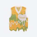 Jinquedai Weirdcore Wavy Striped Sweater Vest Jinquedai