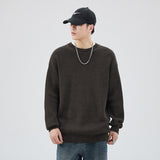 Jinquedai boy outfits Autumn and Winter Cotton Sweater Men's Loose Ins Retro plus Size Sweater Fat round Neck Thickened Winter Sweater mysite