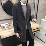 2021 Fashion Men Wool &amp; Blends Mens Casual Business Trench Coat Mens Leisure Overcoat Male Punk Style Blends Dust Coats Jackets jinquedai