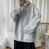 Hybskr Basic Hoodies Solid Color Men's Big Size Pullovers Korean Style Fashion Male Streetwear Hip Hop Unisex Hooded Sweatshirt jinquedai