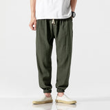 Jinquedai Cotton Linen Casual Harem Pants Men Joggers Man Summer Trousers Male Style Baggy Pants  Harajuku Clothe jinquedai