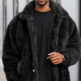 Winter Jacket Solid Color Plush Thicken Warm Men Coat for Daily Wear jinquedai