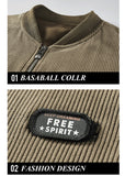 Jinquedai Autumn Winter Men's Bomber Jackets Casual Male Outwear Windbreaker Corduroy Warm Jacket Mens Slim Baseball Coats Clothing jinquedai