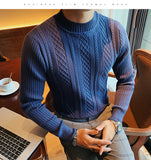 Jinquedai Top Quality Autumn Winter Turtleneck Solid Twist Sweater Men Clothing All Match Slim Fit Casual Knit Pullovers Pull Homme jinquedai