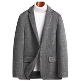 Mens Suit Jacket Blazers Autumn Winter Suits Men's Wool Plaid Suits Men's Trend Woolen Suits Plus Size Men's Clothing jinquedai