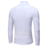 Fashion men's spring and autumn new casual trend men's high-neck long-sleeved T-shirt tops streetwear outdoor men's T-shirts jinquedai