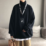 Jinquedai Men Oversized Turtleneck Sweaters Winter Korean Fashions Pullover Harajuku Black Knitwear jinquedai