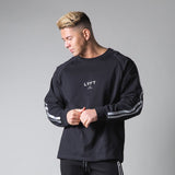 New style streetwear fashion men's long-sleeved T-shirt cotton splicing casual top jogger brand fitness sportswear jinquedai