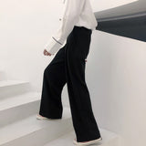 Autumn New Wide-leg Mop Pants For Men Korean Streetwear Fashion Loose Straight High Rise Pants Casual Trousers jinquedai