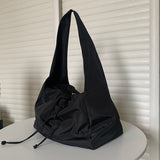 Jinquedai  Men Bag New Nylon Bucket Fashion Solid Zipper SOFT Shoulder Bag Purses and Handbags Luxury Designer Black Tote Bag