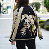 Jinquedai Baseball Bomber Jacket Men Women Satin Phoenix Embroidery Yokosuka Coat Spring Japan Double Sided Streetwear jinquedai