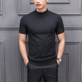 MRMT Brand New Autumn Men's Sweater Pure Color Semi-high Collar Knitting for Male Half-sleeved Sweaters Tops jinquedai