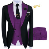 New Costume Homme Popular Clothing Luxury Party Stage Men's Suit Groomsmen Regular Fit Tuxedo 3 Peice Set Jacket+Trousers+Vest jinquedai