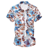 Men Fashion  New Red Car Printed Mens Hawaiian Shirt Streetwear Holiday Casual Short Sleeved Floral Camisa Plus Size M-7XL jinquedai