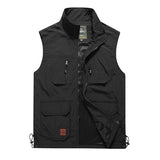 Mens Vests Quick Dry Breathable Multi Pocket Mesh Vest Sleeveless Jackets Man Outwear Fishing Waistcoats Brand Clothing jinquedai