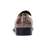 Luxury Handmade Men's Shoes Pointed Toe Leather Dress Shoes Men Slip on Gold Oxfords for Men Partry/Wedding, EU38-46 jinquedai