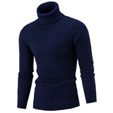 Jinquedai Autumn Winter Men's Turtleneck Sweater Men's Knitting Pullovers Rollneck Knitted Sweater Warm Men Jumper Slim Fit Casual Sweater jinquedai