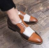 Jinquedai British Stylist Trend Men's  Color Patchwork Shoes Male Moccasins Wedding Prom Homecoming Office Footwear Zapatos Hombre jinquedai