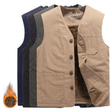 Jinquedai  Men Vests Casual Wintter Fleece Warm Waistcoats Mens Thermal Vests Sleeveless Jackets Windbreaker Vests Clothing 8XL jinquedai
