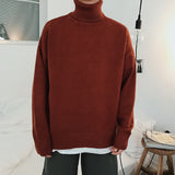 Jinquedai Men Oversized Turtleneck Sweaters Winter Korean Fashions Pullover Harajuku Black Knitwear jinquedai