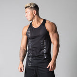 Summer quick-drying men's sportswear jogger fitness brand fashion men's vest casual breathable round neck sleeveless top jinquedai