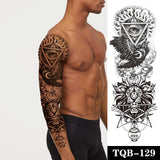 Jinquedai  Waterproof Temporary Tattoo  Lion Crow Eye Sun Moon Geometric Animal Nature Tattoo Body Art Full Arm Fake Sleeve Tatoo Women Men jinquedai