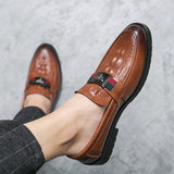 Genuine Leather Cowhide Brand Luxury Men Casual Driving Designer Brown Black Loafers Mens Moccasins Italian Wedding Dress Shoes jinquedai