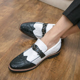 Jinquedai New Britain Retro Designer Mens Pointed Black With White Slip On Wedding Shoes Flats Casual Loafers Formal Dress Zapatos Hombre jinquedai