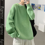 Solid Color Hole Thickened Men's Winter Sweater Warm Oversize Pullover Korean Clothes Fashion Harajuku Men's Clothing jinquedai