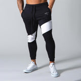 Stitching cotton men's casual pants streetwear fashion men's trousers joggers gym fitness exercise sweatpants jinquedai