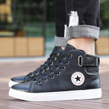 New Men's Canvas Sneakers Simple Versatile Large Size 47 High Top Men's Shoes Lovers  Casual Students Boots For Boys Male jinquedai