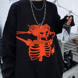 Women Man Autumn Winter Sweater Harajuku Skull Jacquard Fashion Knitting Sweaters Pullover Korean Loose Streetwear jinquedai