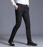 Jinquedai  British Style Autumn New Solid Business Casual Suit Pants Men Clothing Simple All Match Formal Wear Office Trousers Straight jinquedai