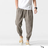 Jinquedai Cotton Linen Casual Harem Pants Men Joggers Man Summer Trousers Male Style Baggy Pants  Harajuku Clothe jinquedai