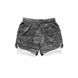 Camo Running Shorts Men 2 In 1 Double-deck Quick Dry GYM Sport Shorts Fitness Jogging Workout Shorts Men Sports Short Pants jinquedai