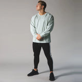 Men's clothing cotton streetwear casual men's long-sleeved T-shirt jogger gyms round neck fitness fashion sportswear jinquedai