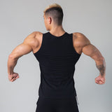 Summer Muscle Men's Gym Fashion Men's Sportswear Sleeveless Wide Shoulder Tops Joggers Outdoor Running Casual Men's Vest jinquedai