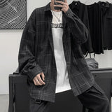 Long Sleeve Plaid Shirt Men's casual Shirt high quality shirts men clothing japanese streetwear fashion The new listing jinquedai