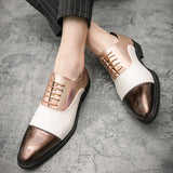 Jinquedai British Stylist Trend Men's  Color Patchwork Shoes Male Moccasins Wedding Prom Homecoming Office Footwear Zapatos Hombre jinquedai